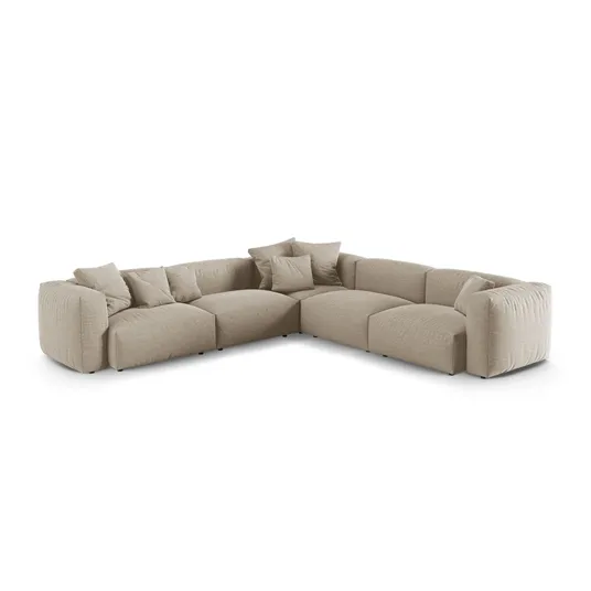 Modular Symmetrical Corner Sofa, "Martina", 5 Seats, 330x330x75, Light Beige