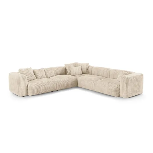 Modular Symmetrical Corner Sofa, "Martina", 5 Seats, 330x330x75, Light Beige