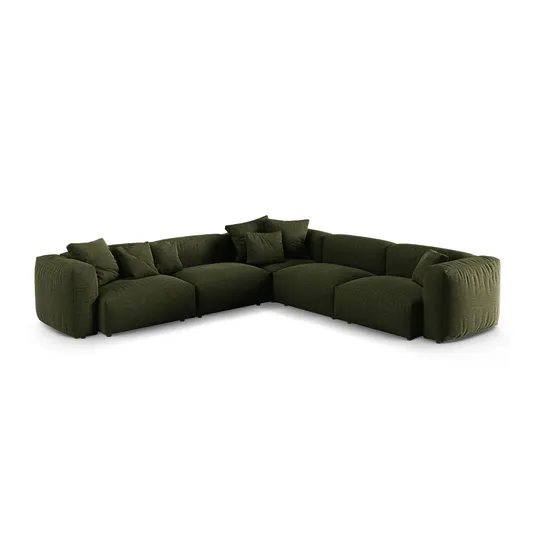 Modular Symmetrical Corner Sofa, "Martina", 5 Seats, 330x330x75, Green