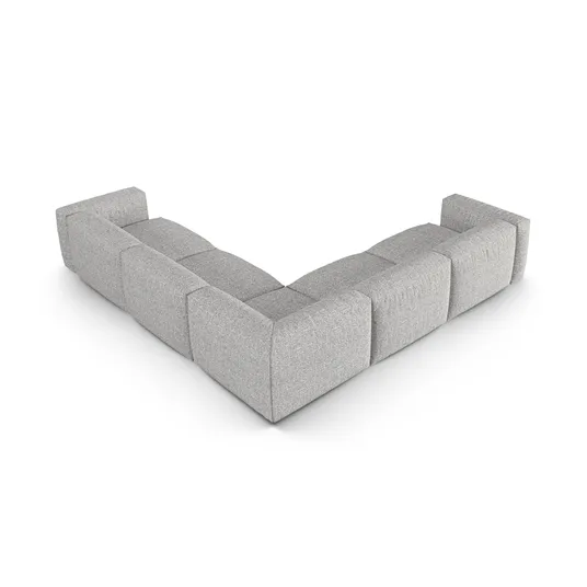 Boucle modular symmetrical corner sofa, "Martina", 5 Seats, 330x330x75, Silver