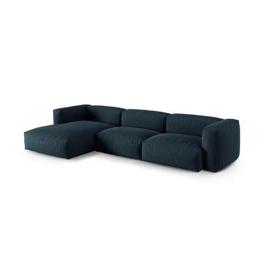 Modular Left Corner Sofa, "Martina", 3 Seats, 370x176x75, Blue Jeans