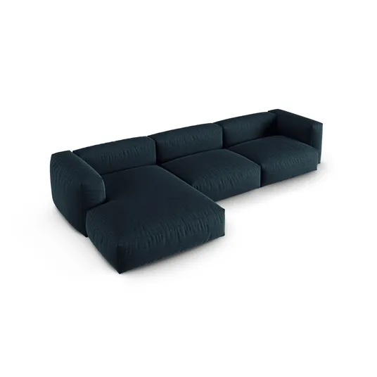 Modular Left Corner Sofa, "Martina", 3 Seats, 370x176x75, Blue Jeans