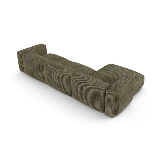 Modular Left Corner Sofa, "Martina", 3 Seats, 370x176x75, Moss Green