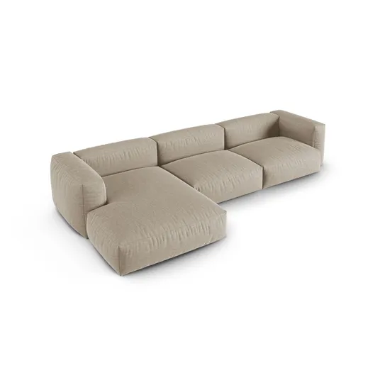 Modular Left Corner Sofa, "Martina", 3 Seats, 370x176x75, Light Beige
