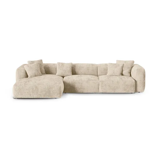 Modular Left Corner Sofa, "Martina", 3 Seats, 370x176x75, Light Beige