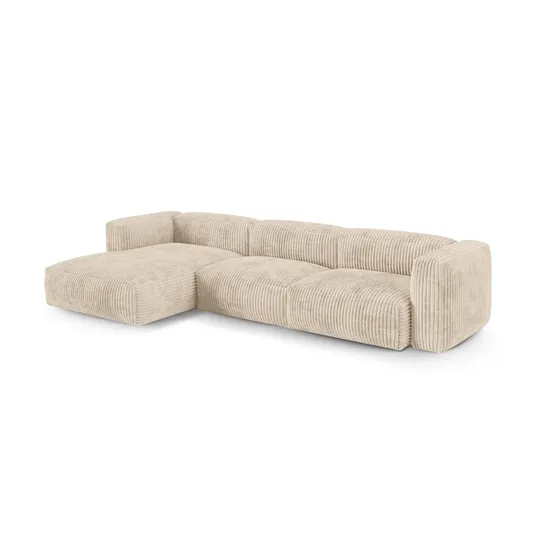 Modular Left Corner Sofa, "Martina", 3 Seats, 370x176x75, Light Beige