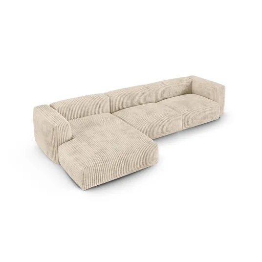 Modular Left Corner Sofa, "Martina", 3 Seats, 370x176x75, Light Beige