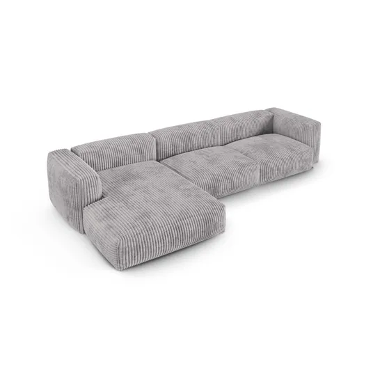Modular Left Corner Sofa, "Martina", 3 Seats, 370x176x75, Light Grey