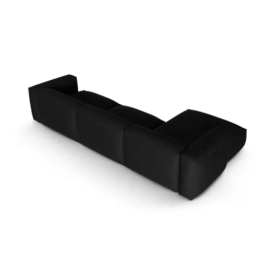 Modular Left Corner Sofa, "Martina", 3 Seats, 370x176x75, Black