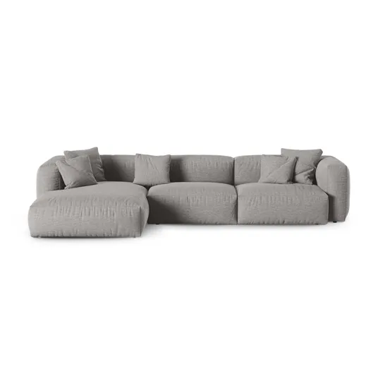 Modular Left Corner Sofa, "Martina", 3 Seats, 370x176x75, Light Grey