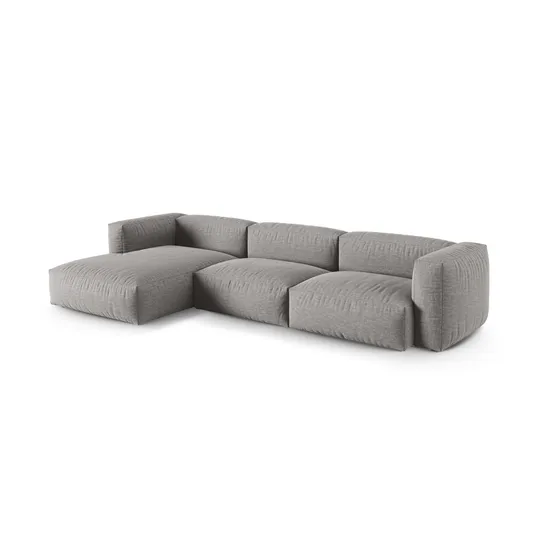 Modular Left Corner Sofa, "Martina", 3 Seats, 370x176x75, Light Grey