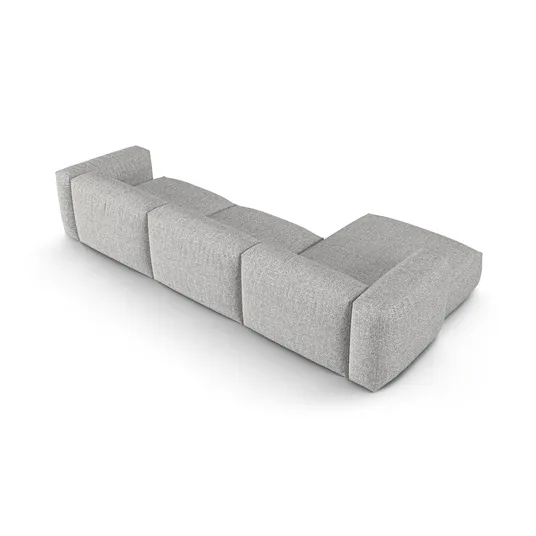 Boucle Modular Left Corner Sofa, "Martina", 3 Seats, 370x176x75, Silver