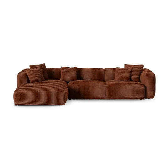 Modular Left Corner Sofa, "Martina", 3 Seats, 370x176x75, Brick