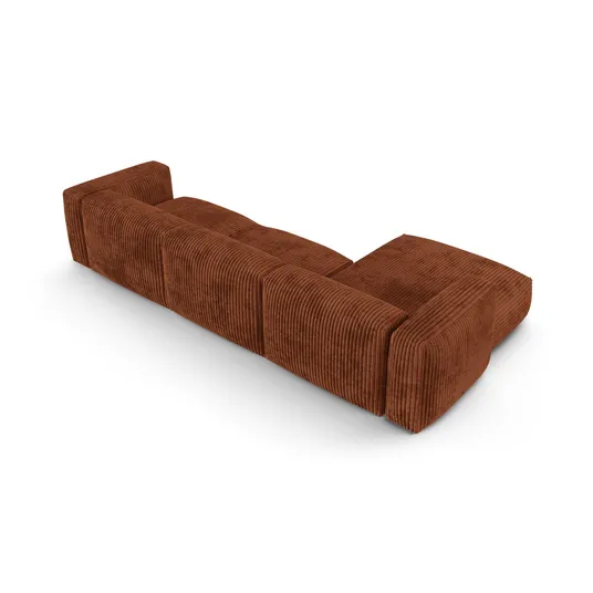 Modular Left Corner Sofa, "Martina", 3 Seats, 370x176x75, Brick