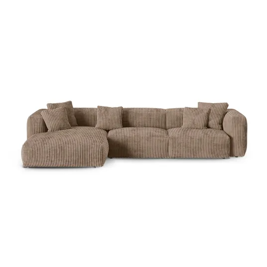 Modular Left Corner Sofa, "Martina", 3 Seats, 370x176x75, Acorn