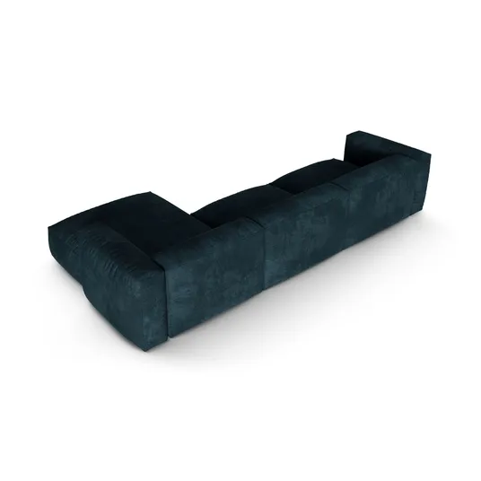 Velvet Modular Right Corner Sofa, "Martina", 3 Seats, 370x176x75, Deep Petrol