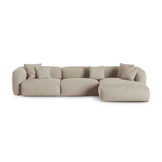 Modular Right Corner Sofa, "Martina", 3 Seats, 370x176x75, Light Beige