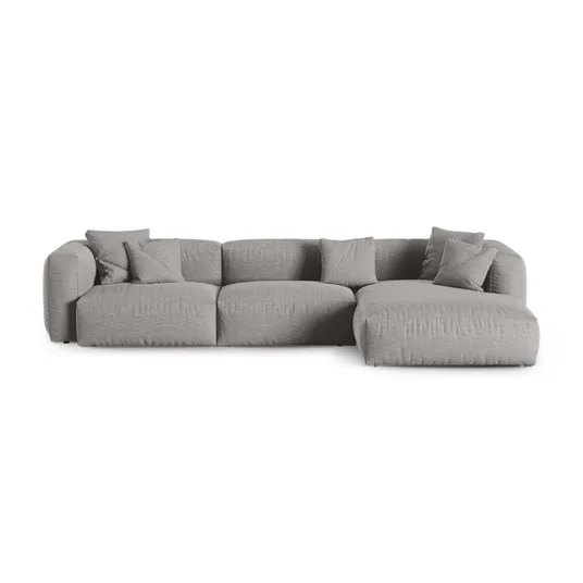Modular Right Corner Sofa, "Martina", 3 Seats, 370x176x75, Light Grey