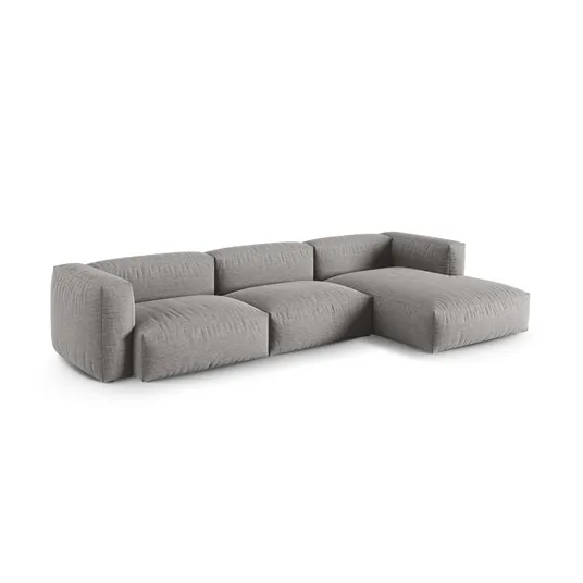 Modular Right Corner Sofa, "Martina", 3 Seats, 370x176x75, Light Grey