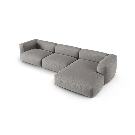 Modular Right Corner Sofa, "Martina", 3 Seats, 370x176x75, Light Grey