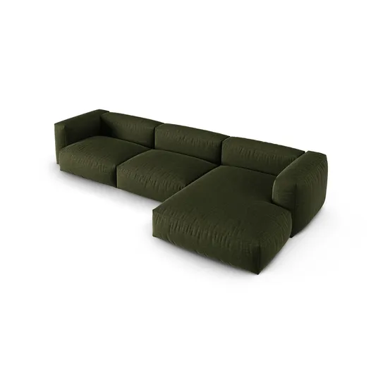 Modular Right Corner Sofa, "Martina", 3 Seats, 370x176x75, Green