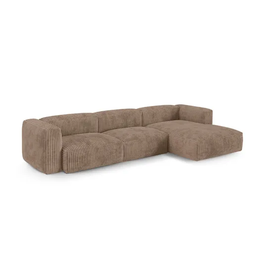 Modular Right Corner Sofa, "Martina", 3 Seats, 370x176x75, Acorn
