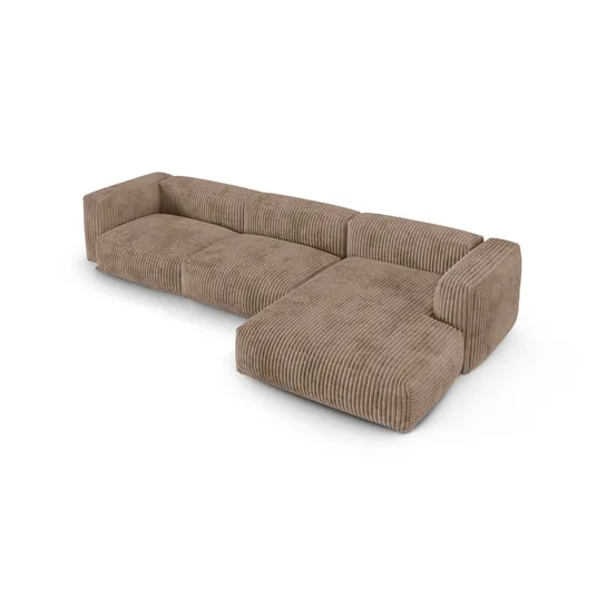 Modular Right Corner Sofa, "Martina", 3 Seats, 370x176x75, Acorn
