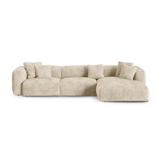 Modular Right Corner Sofa, "Martina", 3 Seats, 370x176x75, Light Beige