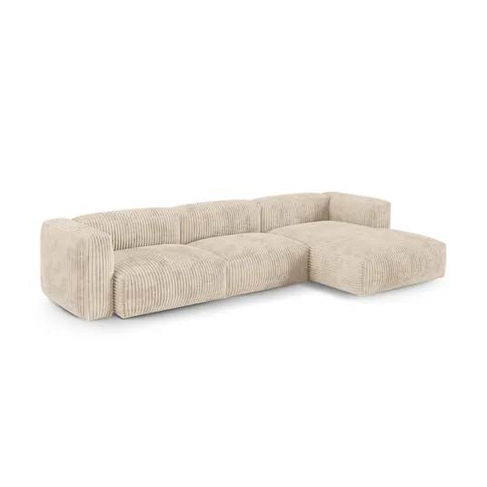 Modular Right Corner Sofa, "Martina", 3 Seats, 370x176x75, Light Beige
