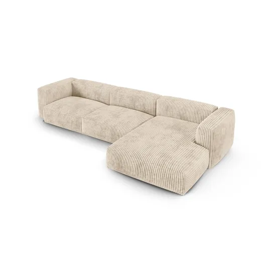 Modular Right Corner Sofa, "Martina", 3 Seats, 370x176x75, Light Beige