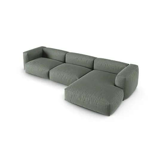 Modular Right Corner Sofa, "Martina", 3 Seats, 370x176x75, Moss Green