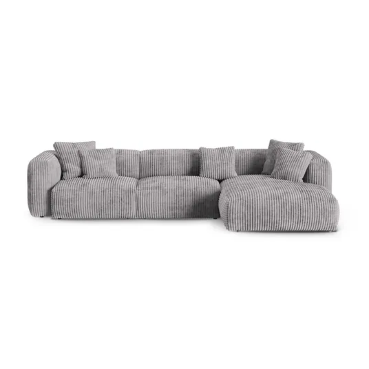 Modular Right Corner Sofa, "Martina", 3 Seats, 370x176x75, Light Grey