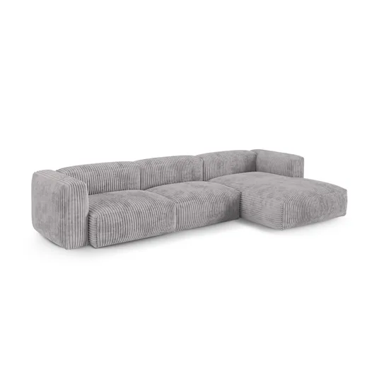 Modular Right Corner Sofa, "Martina", 3 Seats, 370x176x75, Light Grey