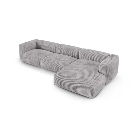 Modular Right Corner Sofa, "Martina", 3 Seats, 370x176x75, Light Grey