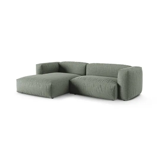 Modular Left Corner Sofa, "Martina", 2 Seats, 280x176x75, Moss Green