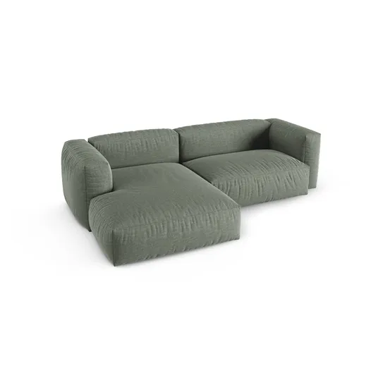 Modular Left Corner Sofa, "Martina", 2 Seats, 280x176x75, Moss Green