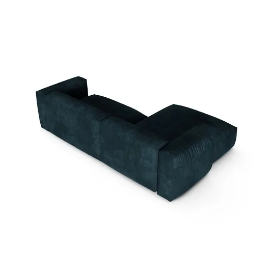 Velvet Modular Left Corner Sofa, "Martina", 2 Seats, 280x176x75, Deep Petrol