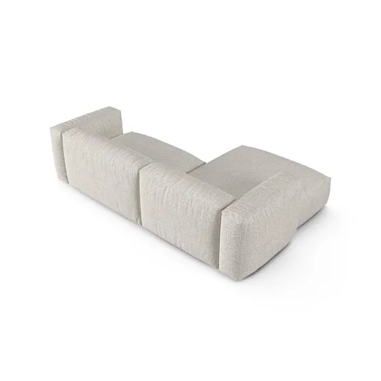 Boucle Modular Left Corner Sofa, "Martina", 2 Seats, 280x176x75, Grey Beige Melange