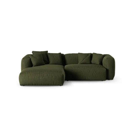 Modular Left Corner Sofa, "Martina", 2 Seats, 280x176x75, Green