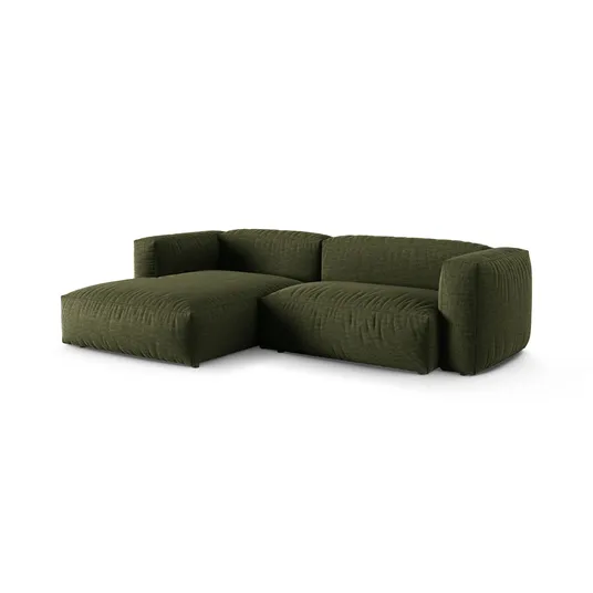 Modular Left Corner Sofa, "Martina", 2 Seats, 280x176x75, Green