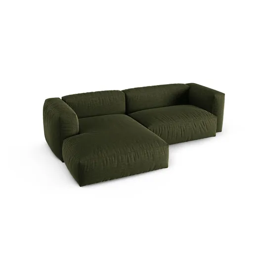 Modular Left Corner Sofa, "Martina", 2 Seats, 280x176x75, Green