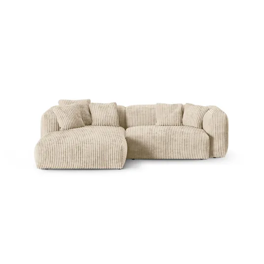 Modular Left Corner Sofa, "Martina", 2 Seats, 280x176x75, Light Beige