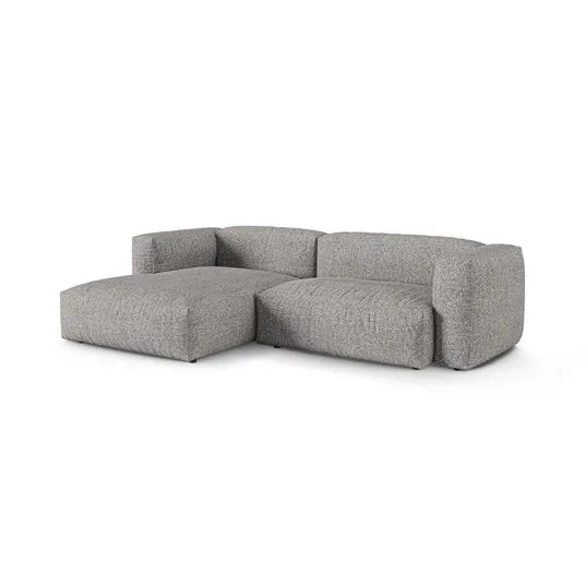 Boucle Modular Left Corner Sofa, "Martina", 2 Seats, 280x176x75, Graphite