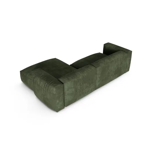 Velvet Modular Right Corner Sofa, "Martina", 2 Seats, 280x176x75, Green