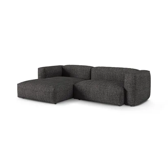 Boucle Modular Left Corner Sofa, "Martina", 2 Seats, 280x176x75, Anthracite
