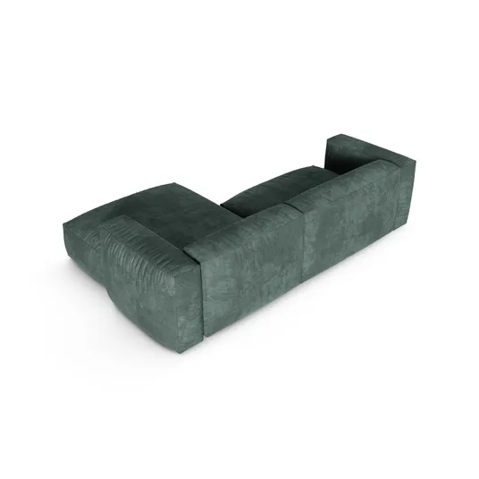 Velvet Modular Right Corner Sofa, "Martina", 2 Seats, 280x176x75, Petrol