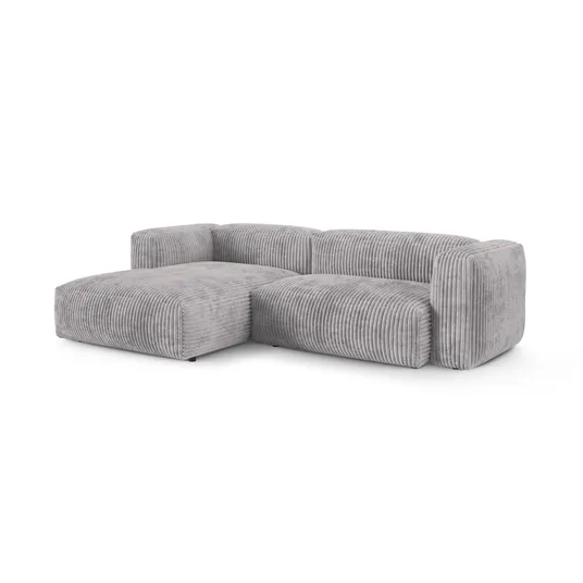 Modular Left Corner Sofa, "Martina", 2 Seats, 280x176x75, Light Grey
