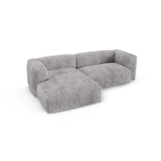 Modular Left Corner Sofa, "Martina", 2 Seats, 280x176x75, Light Grey