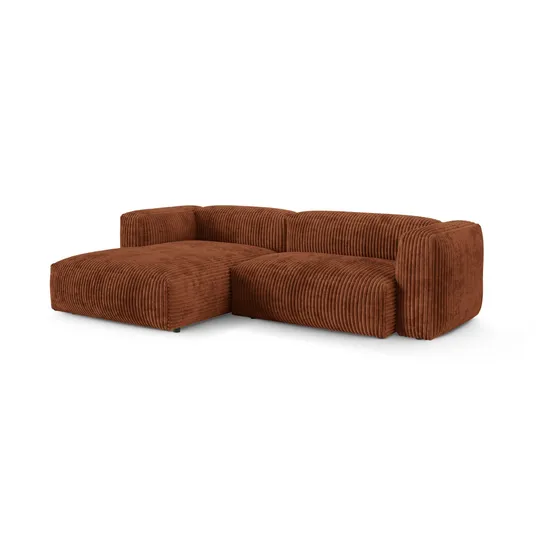 Modular Left Corner Sofa, "Martina", 2 Seats, 280x176x75, Brick