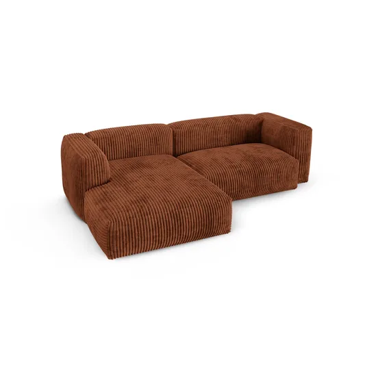 Modular Left Corner Sofa, "Martina", 2 Seats, 280x176x75, Brick